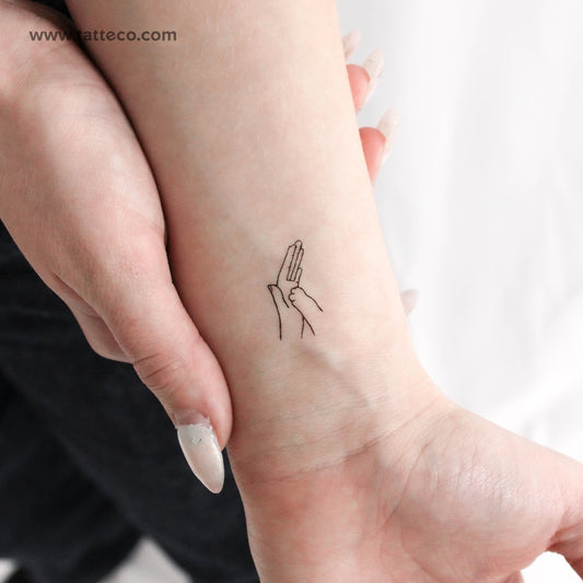 Tatuaje temporal de perrito choca esos cinco - Juego de 3