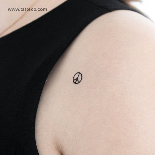 Tiny Peace Symbol Temporary Tattoo - Set of 3