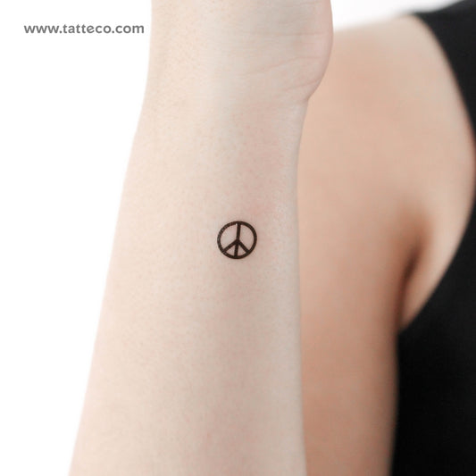 Tiny Peace Symbol Temporary Tattoo - Set of 3