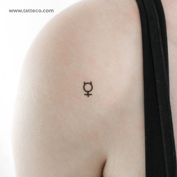 Mercury Planet Symbol Temporary Tattoo - Set of 3
