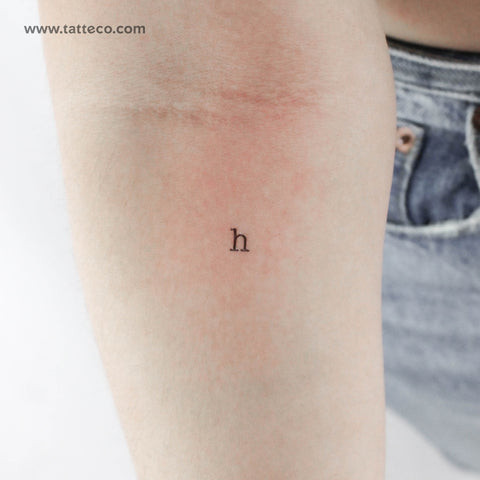 H Lowercase Typewriter Letter Temporary Tattoo - Set of 3
