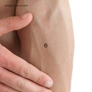 Number 6 Temporary Tattoo - Set of 3