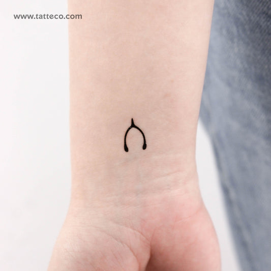 Minimalist Wishbone Temporary Tattoo - Set of 3