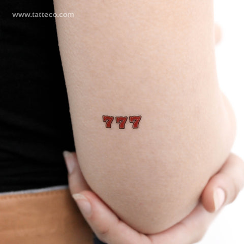 Number 777 Temporary Tattoo - Set of 3