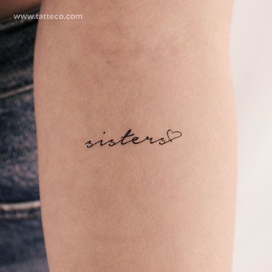 Tatuaje temporal "Hermanas se aman" - Juego de 3