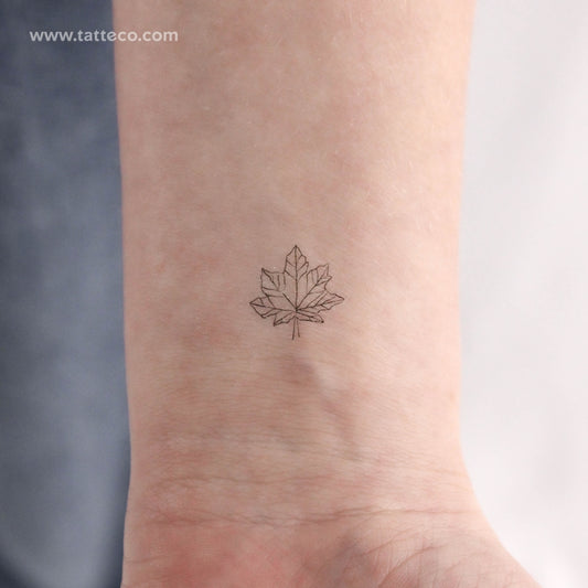 Tatuaje temporal de hoja de arce (juego de 3)