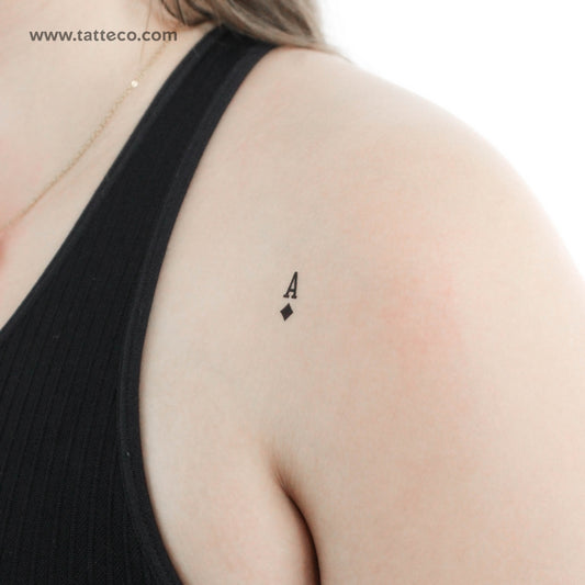 Tatuaje temporal del as de diamantes negro (juego de 3)