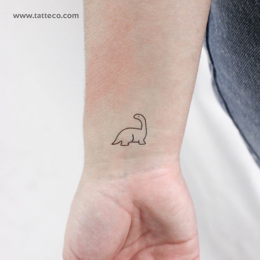 Minimalist Diplodocus Temporary Tattoo - Set of 3