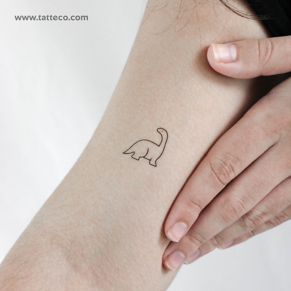 Minimalist Diplodocus Temporary Tattoo - Set of 3