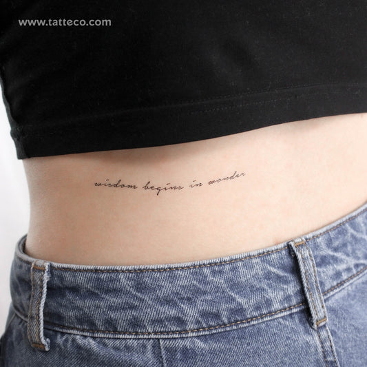 Wisdom Begins In Wonder Temporary Tattoo - Set of 3