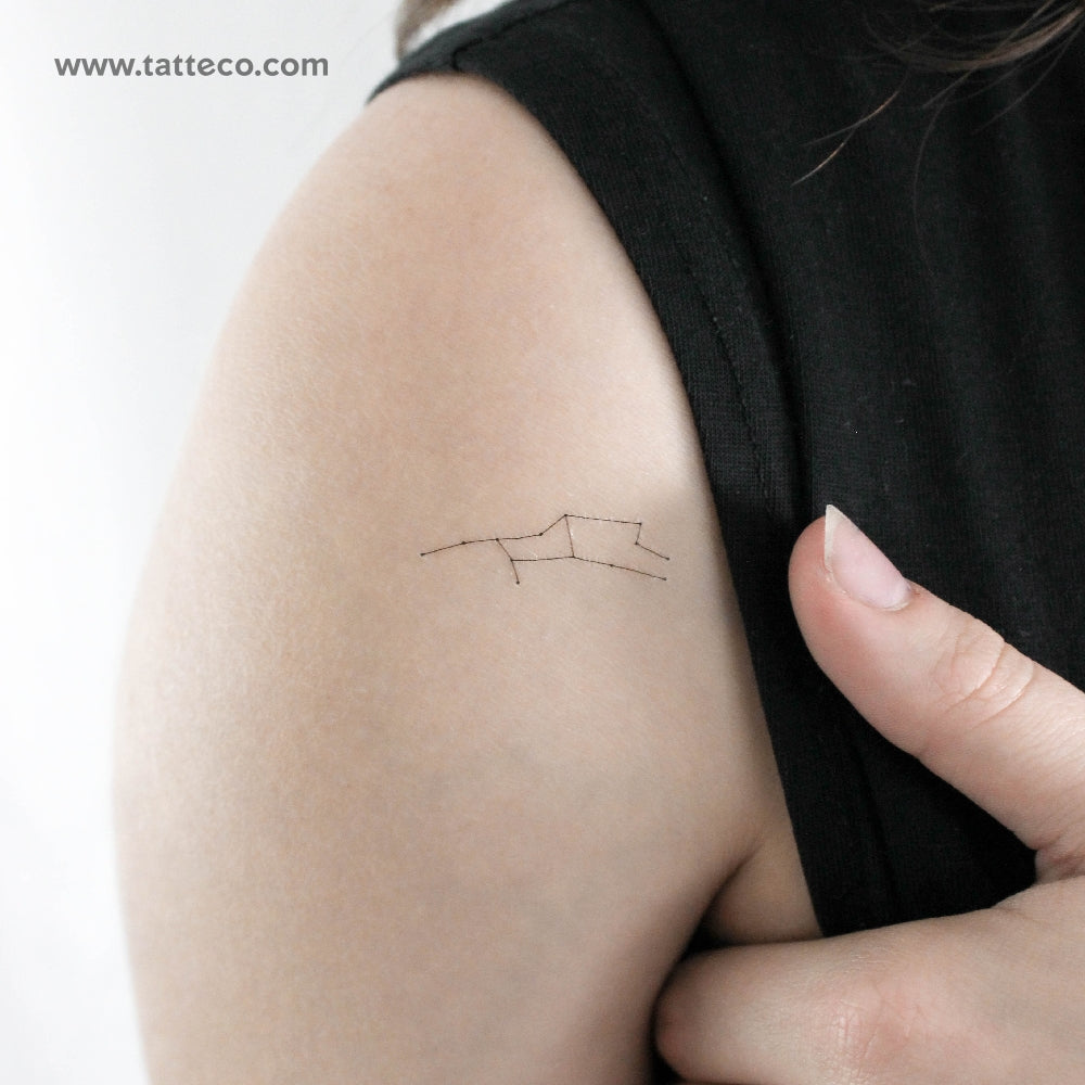 Tatuaje temporal pequeño de la constelación de Virgo (juego de 3)