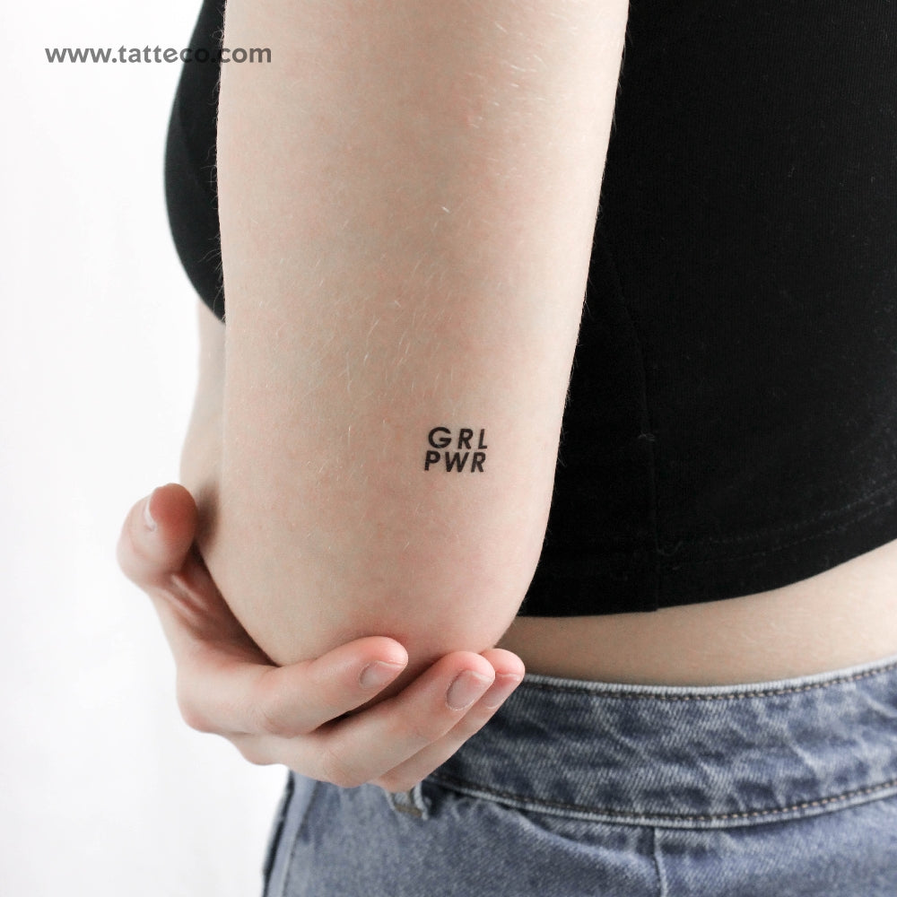 Minimalist GRL PWR Temporary Tattoo - Set of 3