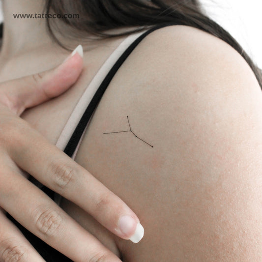 Tatuaje temporal pequeño de la constelación de Cáncer (juego de 3)