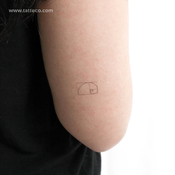 Small Golden Spiral Temporary Tattoo - Set of 3