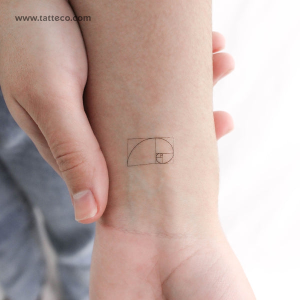 Small Golden Spiral Temporary Tattoo - Set of 3