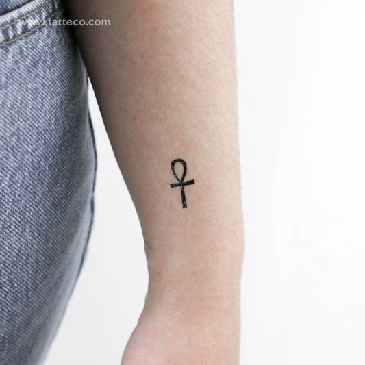 Tatuaje temporal pequeño del símbolo Ankh - Juego de 3