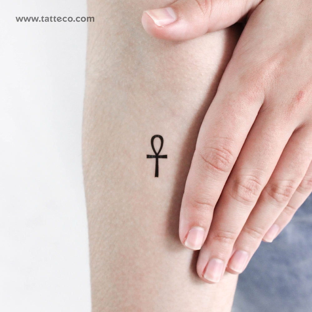 Tatuaje temporal pequeño del símbolo Ankh - Juego de 3