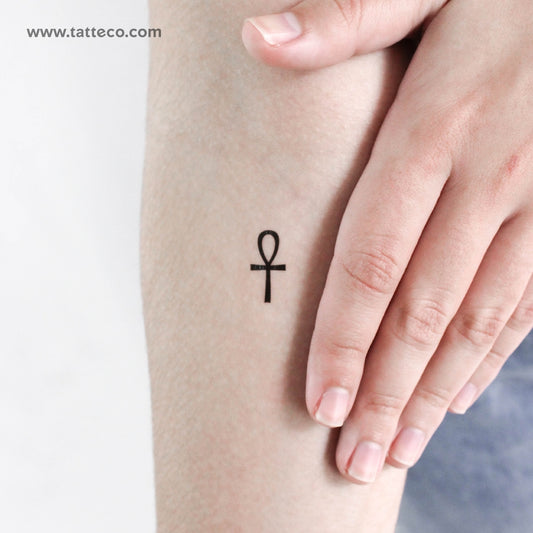 Tatuaje temporal pequeño del símbolo Ankh - Juego de 3