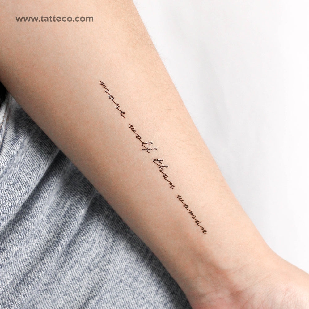More Wolf Than Woman Temporary Tattoo - Set of 3