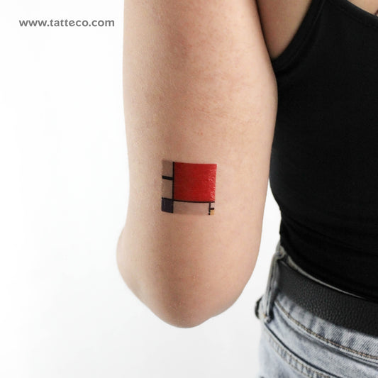 Tatuaje temporal Composición II de Mondrian - Juego de 3