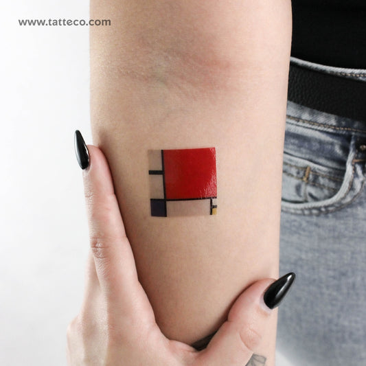 Tatuaje temporal Composición II de Mondrian - Juego de 3