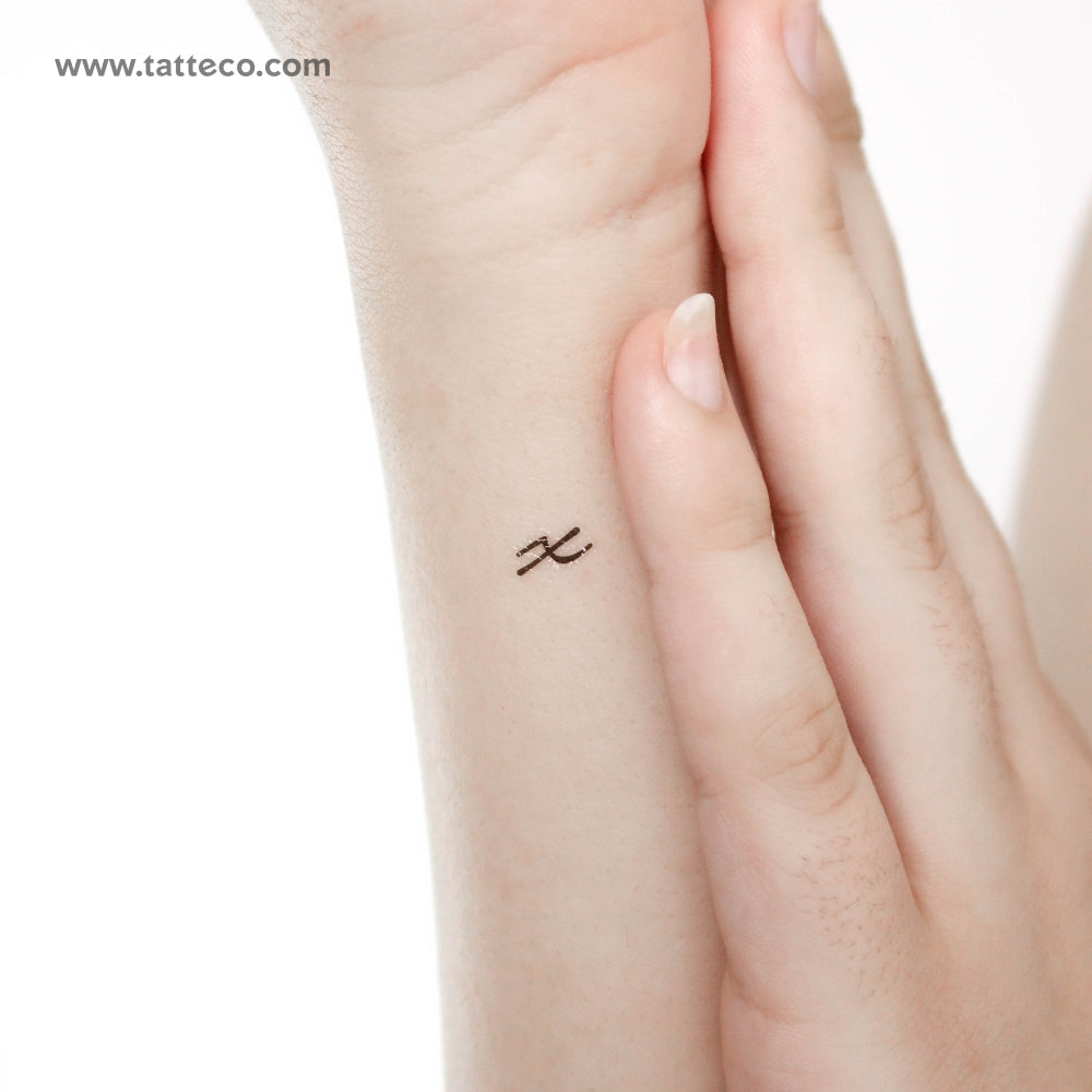 X Handwritten Letter Temporary Tattoo - Set of 3