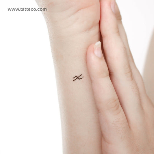 Tatuaje temporal de letra X manuscrita - Juego de 3