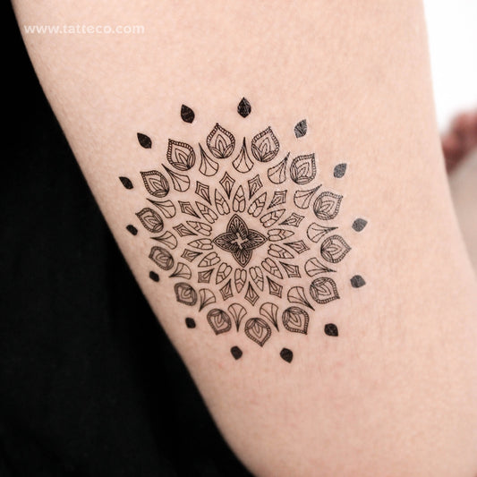 Tatuaje temporal de mandala - Juego de 3