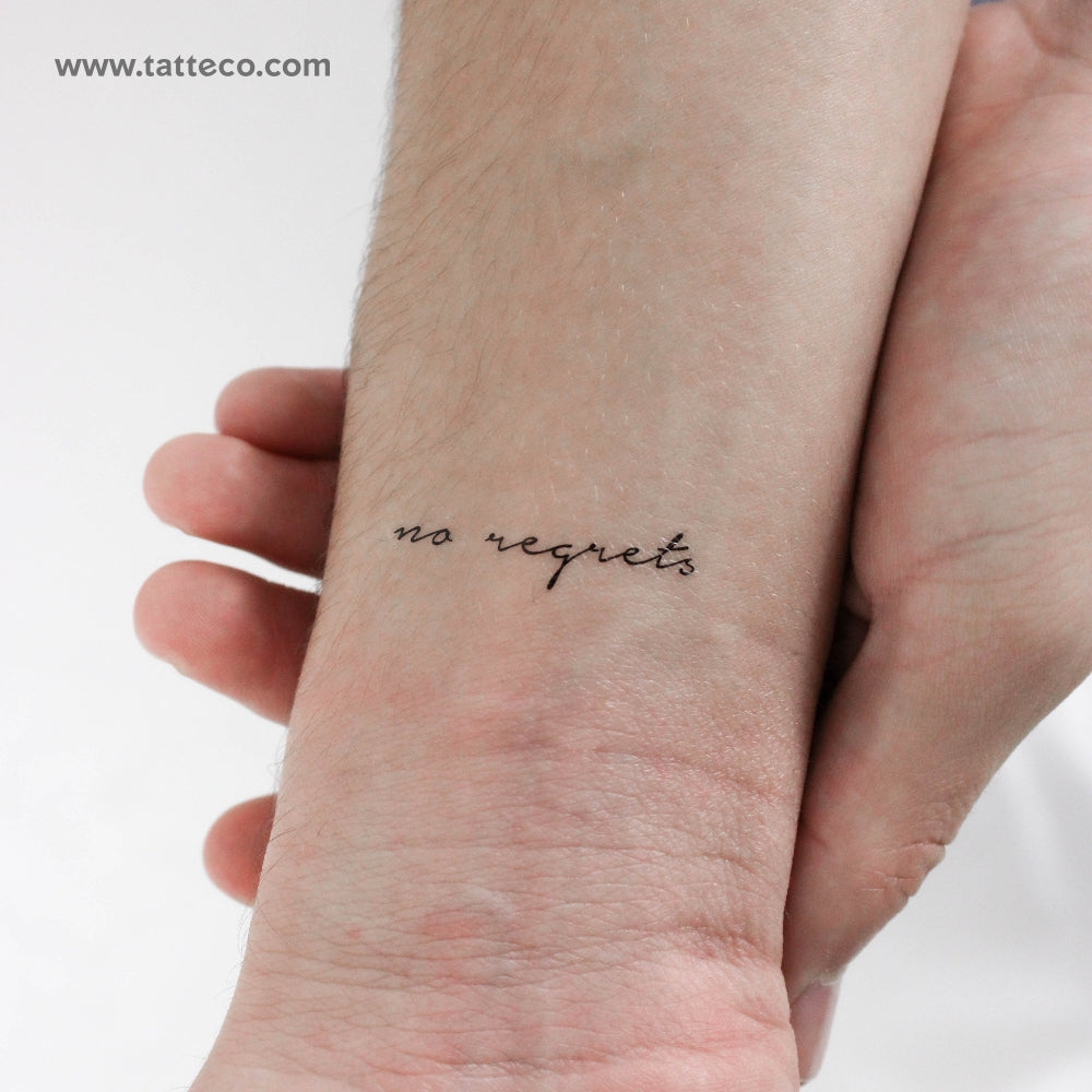 No Regrets Temporary Tattoo - Set of 3