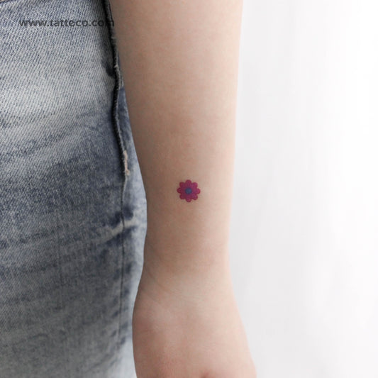 Pink Flower Temporary Tattoo - Set of 3