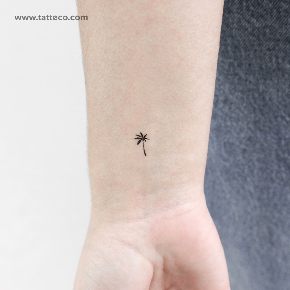 Tatuaje temporal de palmera pequeña (juego de 3)