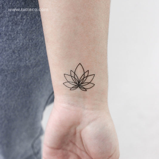 Tatuaje temporal de loto en línea - Juego de 3