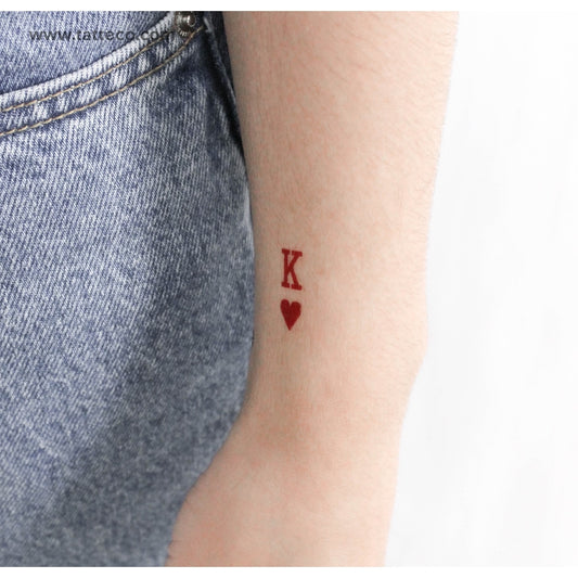 Tatuaje temporal del Rey de Corazones - Juego de 3