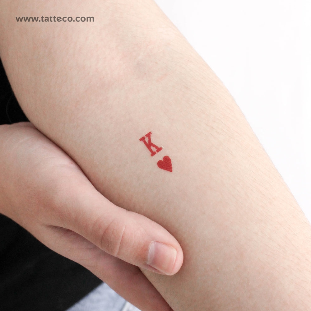 King of Hearts Temporary Tattoo - Set of 3
