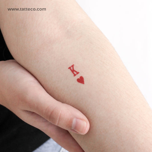 Tatuaje temporal del Rey de Corazones - Juego de 3