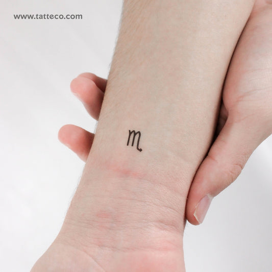 Tatuaje temporal del símbolo del zodiaco Escorpio - Juego de 3