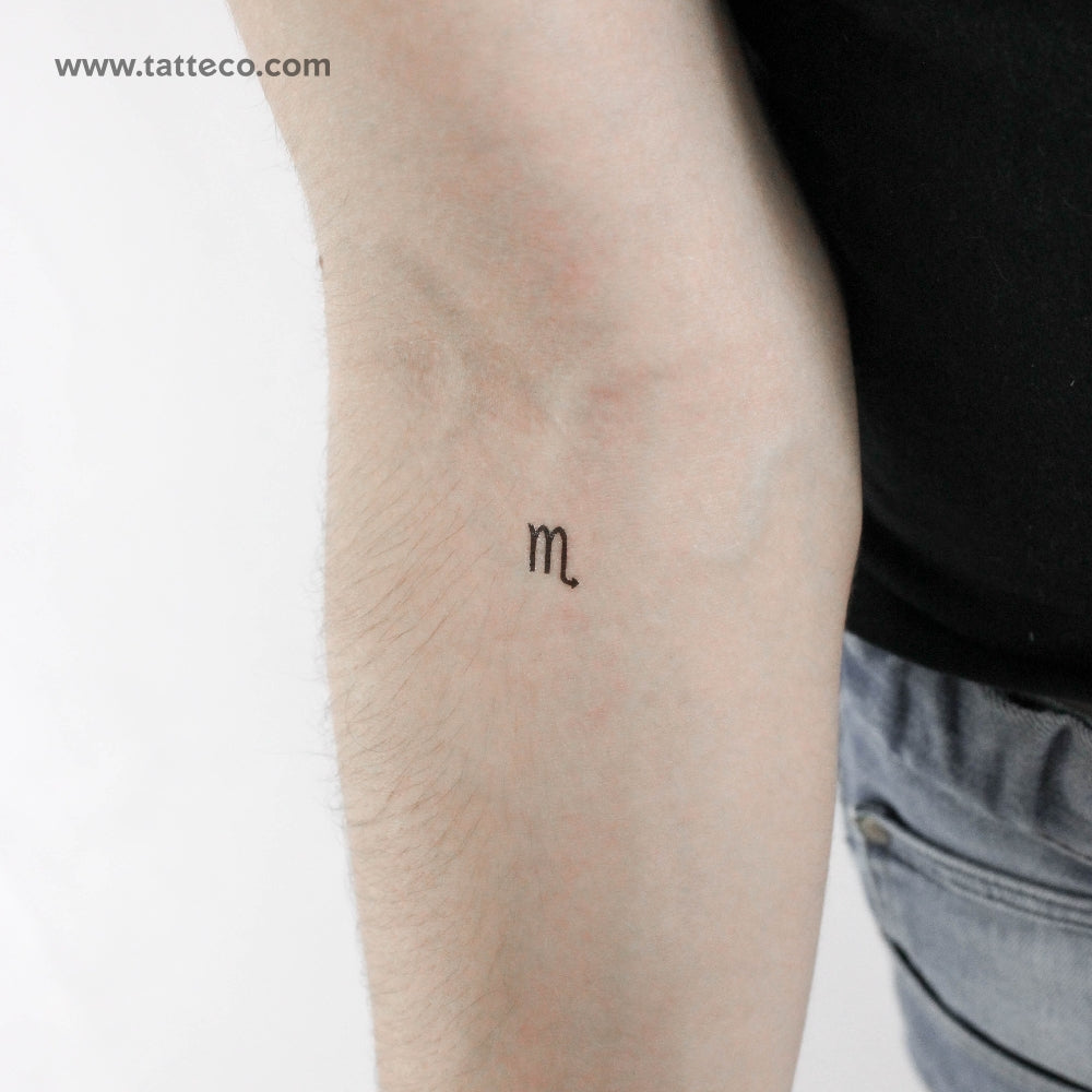 Scorpio Zodiac Symbol Temporary Tattoo - Set of 3