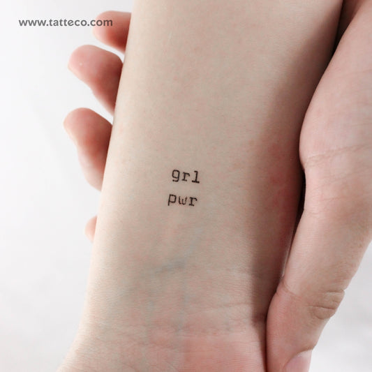 Tatuaje temporal GRL PWR - Juego de 3