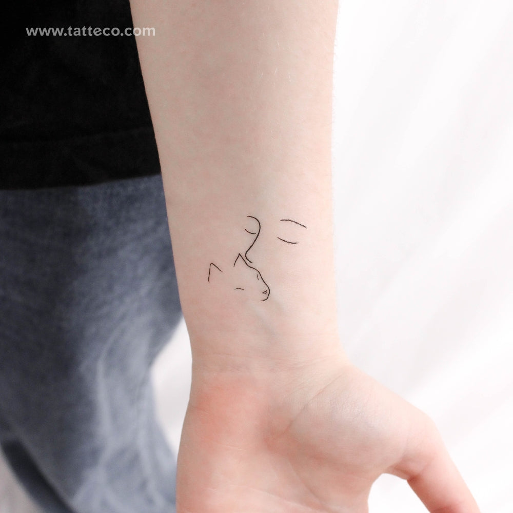 Tatuaje temporal de beso y ronroneo - Juego de 3