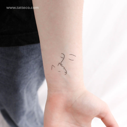 Tatuaje temporal de beso y ronroneo - Juego de 3