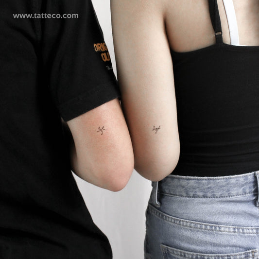 Matching Two Siblings Temporary Tattoos - Set of 3