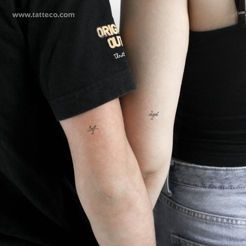 Matching Two Siblings Temporary Tattoos - Set of 3