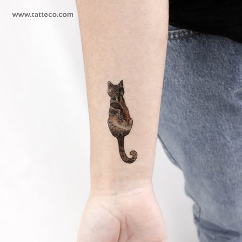 Cat Silhouette Temporary Tattoo - Set of 3