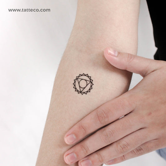 Tatuaje temporal Vishuddha Chakra - Conjunto de 3