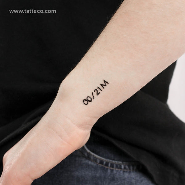 Everything Divided By 21 Million Temporary Tattoo - Set of 3