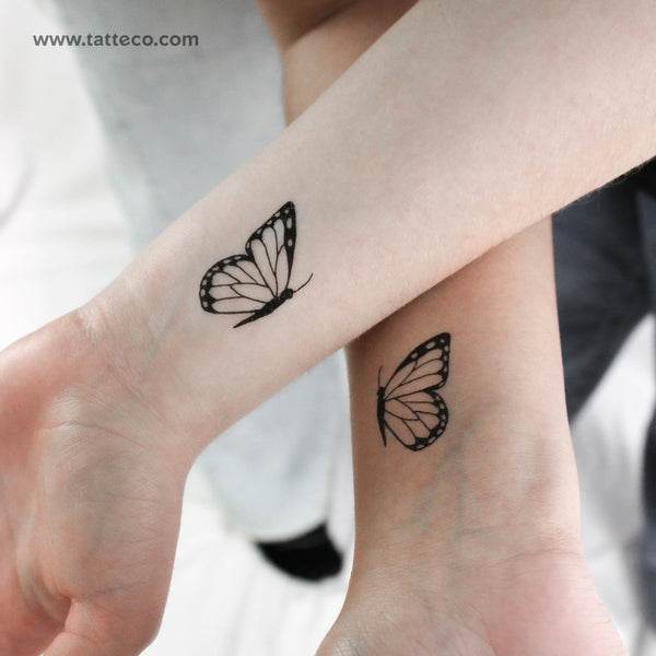 Matching Half Butterfly Temporary Tattoos - Set of 3+3