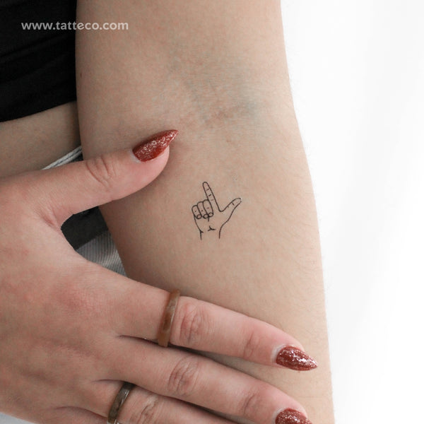 Loser Hand Gesture Temporary Tattoo - Set of 3