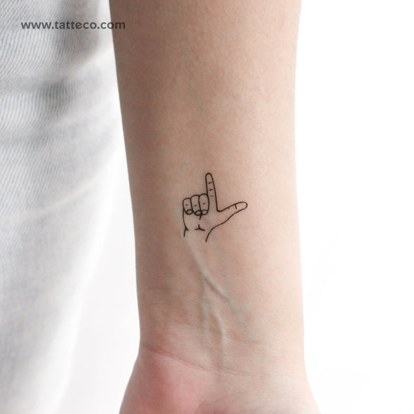 Loser Hand Gesture Temporary Tattoo - Set of 3