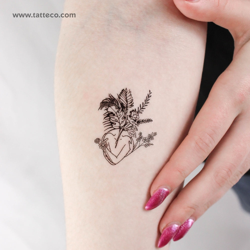 Tatuaje temporal de flor - Juego de 3