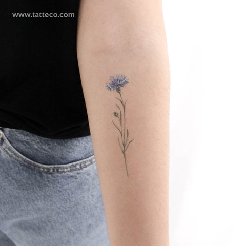 Cornflower By Ann Lilya Temporary Tattoo - Set of 3